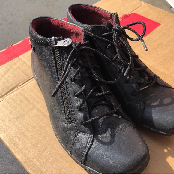 Remonte Womens Black Zip Lace Up Leather Booties Size 39/8.5US - Picture 5 of 14